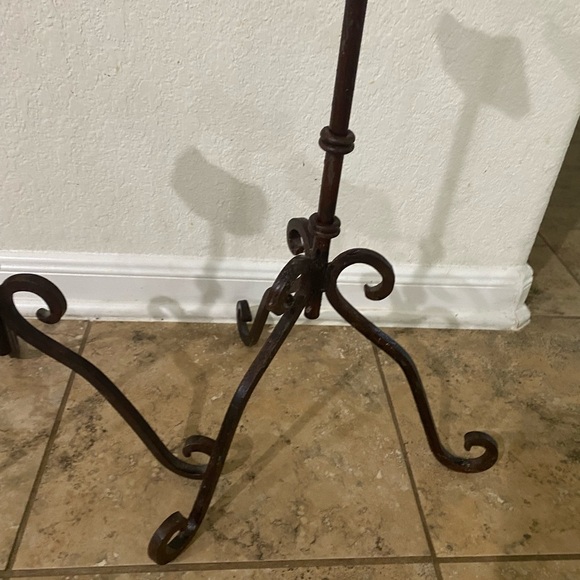 Vintage Wrought Iron Rustic Set Of (2) 16”& 21” Gothic Regency Candle Holders - Picture 11 of 16